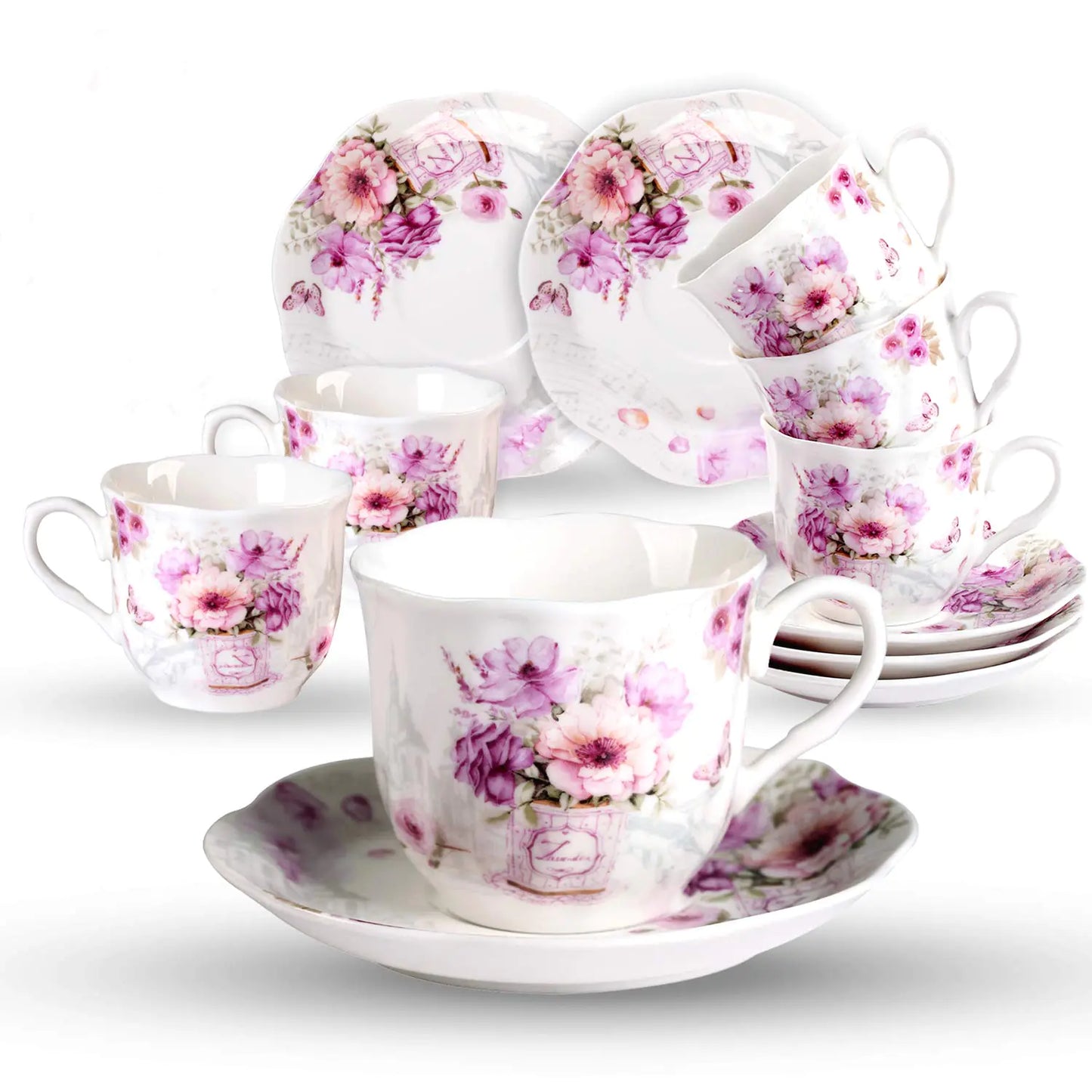 Tea Cups and Saucers Set