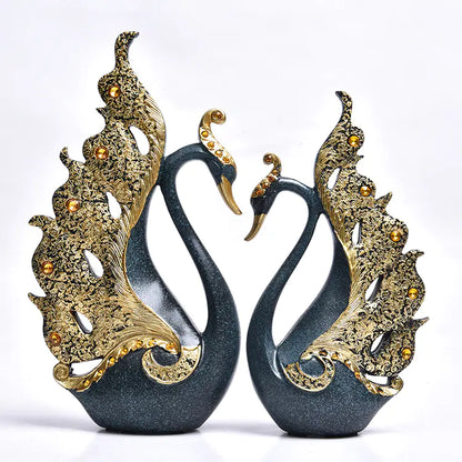 European Couple Swan Home Decor for Weddings and Gifts