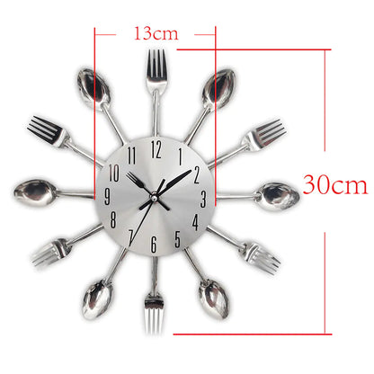 Creative Fork and Knife Wall Clock for Kitchen Decor