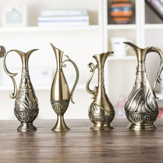 Zinc Alloy Decorative Flower Vase for Home Decor
