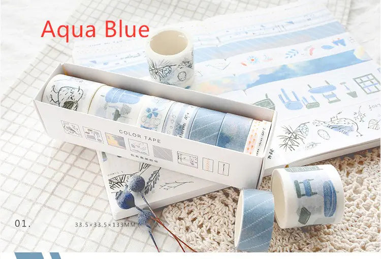 Washi Tape Set for DIY Journals and Scrapbooks (8 Rolls)