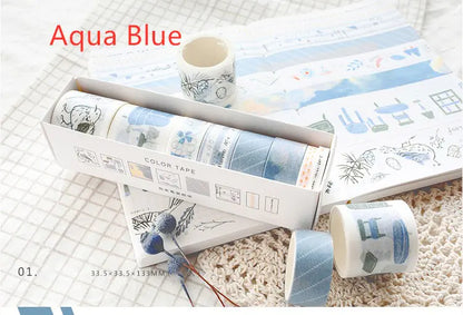Washi Tape Set for DIY Journals and Scrapbooks (8 Rolls)