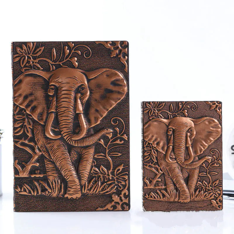Vintage Embossed Leather Notebook Diary