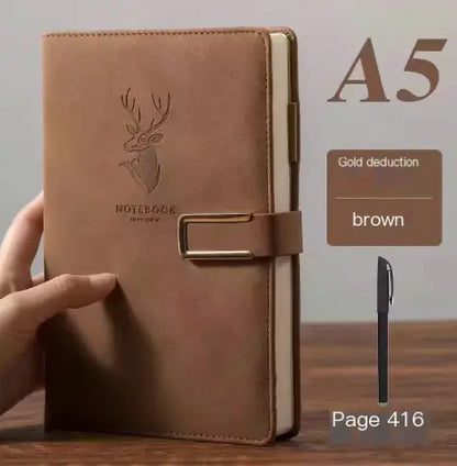 Ultrathin A5 Soft Leather Notebook for Business Use