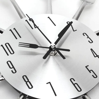 Creative Fork and Knife Wall Clock for Kitchen Decor
