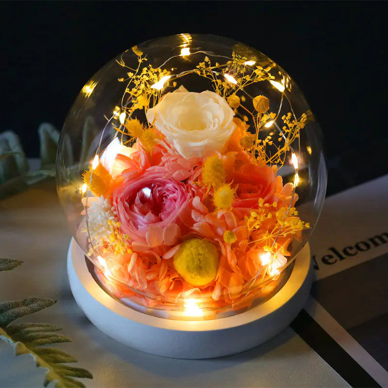 Glass Cover Dried Flower Ornament Gift