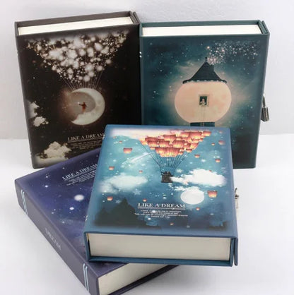 Diary with Lock and Moonlight Treasure Box