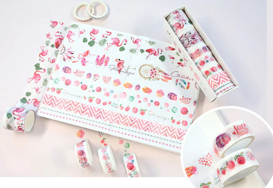 Washi Tape Set for DIY Journals and Scrapbooks (8 Rolls)