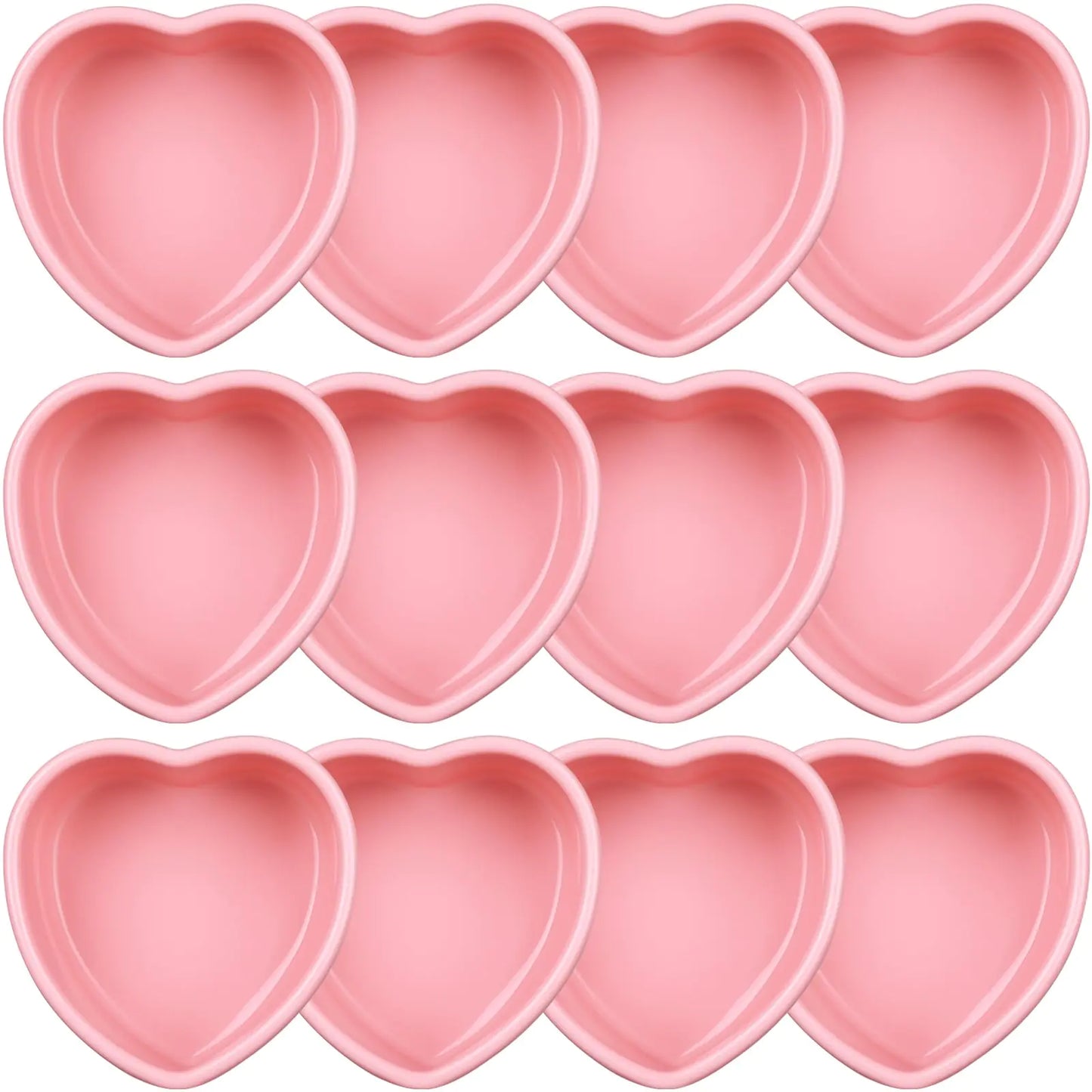 Menkxi Heart Shaped Cake Pans Pink Red Silicone Mini Heart Cake Pan Nonstick Heart Cake Mold Chocolate Baking Tray Bakeware for Valentines Day Birthday Cupcake Muffin Tool(Pink4)