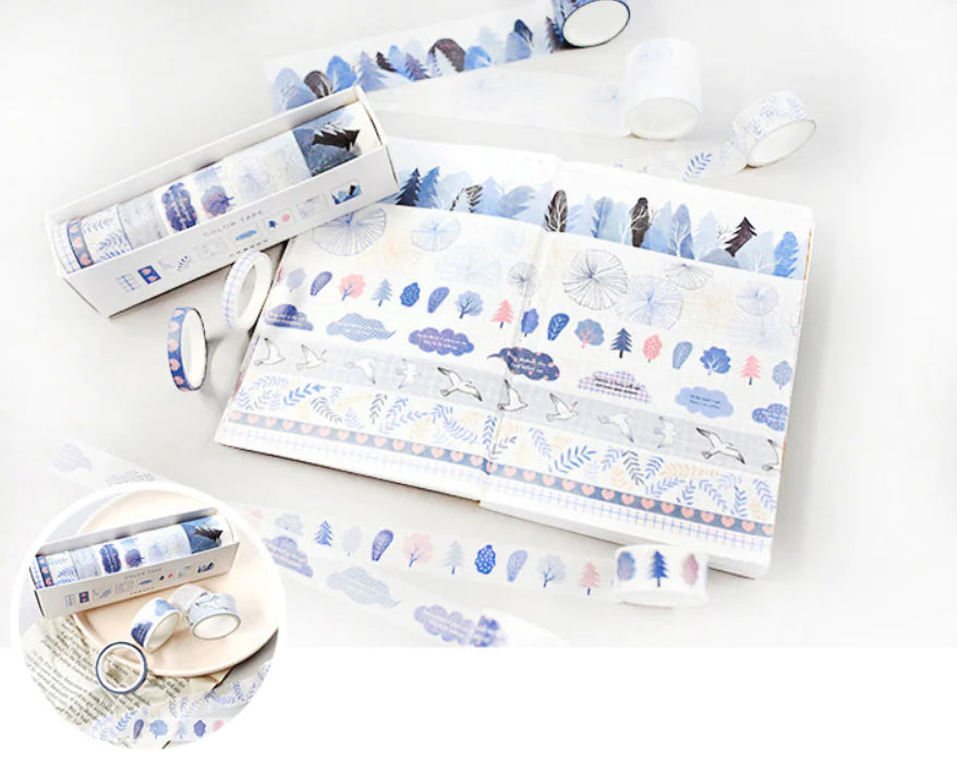 Washi Tape Set for DIY Journals and Scrapbooks (8 Rolls)